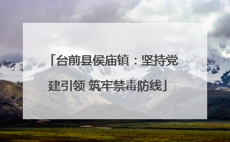 台前县侯庙镇：坚持党建引领 筑牢禁毒防线