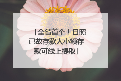 全省首个！日照已故存款人小额存款可线上提取