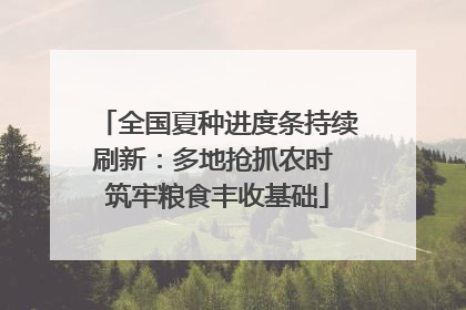 全国夏种进度条持续刷新：多地抢抓农时 筑牢粮食丰收基础