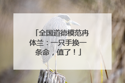 全国道德模范冉体兰：一只手换一条命，值了！