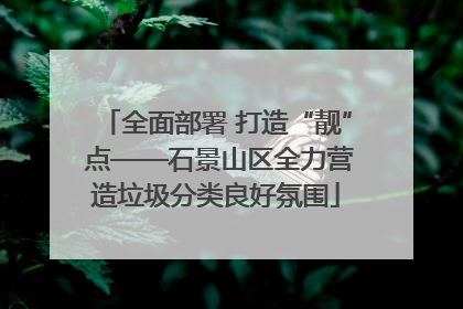 全面部署 打造“靓” 点——石景山区全力营造垃圾分类良好氛围