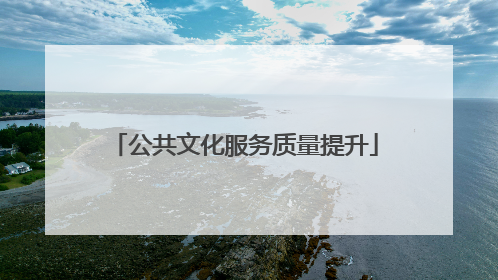 公共文化服务质量提升