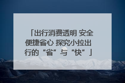 出行消费透明 安全便捷省心 探究小拉出行的“省”与“快”