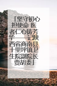 坚守初心担使命 医者仁心铸芳华——记陕西省商南县十里坪镇卫生院副院长贾胡委