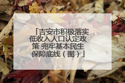 吉安市积极落实低收入人口认定政策 兜牢基本民生保障底线（图）
