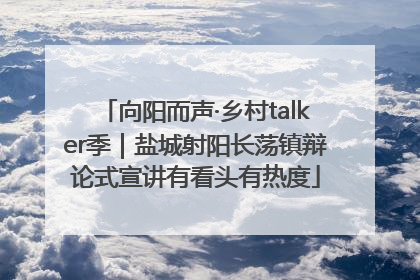 向阳而声·乡村talker季｜盐城射阳长荡镇辩论式宣讲有看头有热度