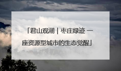 君山观潮｜枣庄绿迹 一座资源型城市的生态觉醒