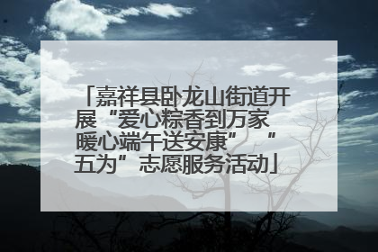 嘉祥县卧龙山街道开展“爱心粽香到万家 暖心端午送安康” “五为”志愿服务活动
