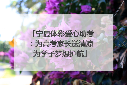 宁夏体彩爱心助考：为高考家长送清凉 为学子梦想护航