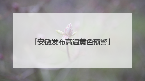 安徽发布高温黄色预警