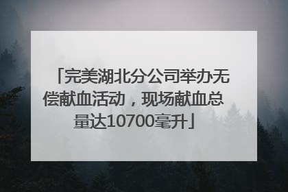 完美湖北分公司举办无偿献血活动，现场献血总量达10700毫升