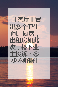 客厅上冒出多个卫生间、厨房，出租房如此改，楼下业主投诉：多少不舒服