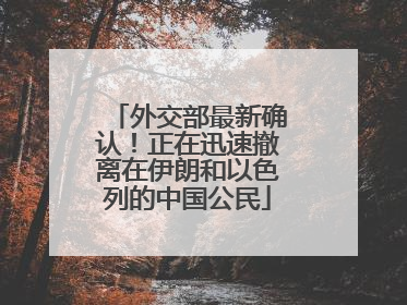 外交部最新确认！正在迅速撤离在伊朗和以色列的中国公民