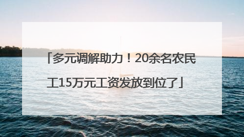 多元调解助力！20余名农民工15万元工资发放到位了