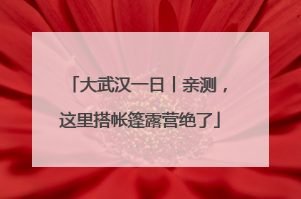 大武汉一日丨亲测，这里搭帐篷露营绝了