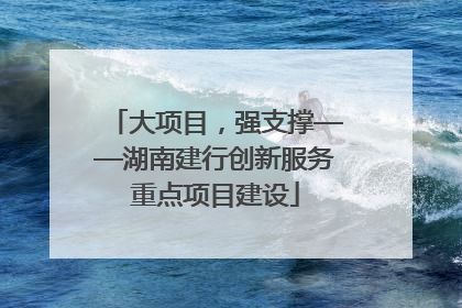 大项目，强支撑——湖南建行创新服务重点项目建设