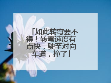 如此转弯要不得！转弯速度有点快，驶至对向车道，撞了