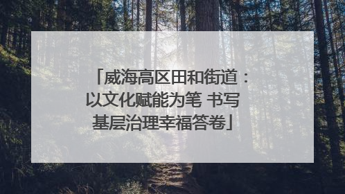 威海高区田和街道：以文化赋能为笔 书写基层治理幸福答卷