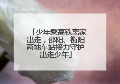 少年乘高铁离家出走，邵阳、衡阳两地车站接力守护出走少年