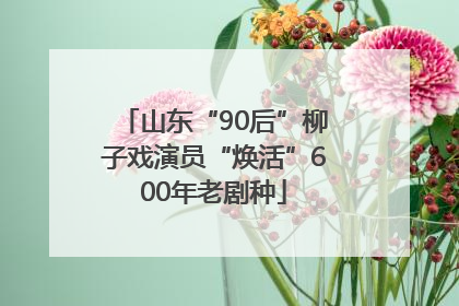 山东“90后”柳子戏演员“焕活”600年老剧种