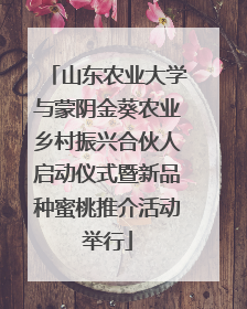 山东农业大学与蒙阴金葵农业乡村振兴合伙人启动仪式暨新品种蜜桃推介活动举行