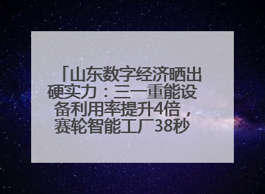 山东数字经济晒出硬实力：三一重能设备利用率提升4倍，赛轮智能工厂38秒生产一条轮胎