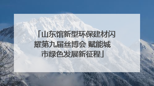 山东馆新型环保建材闪耀第九届丝博会 赋能城市绿色发展新征程