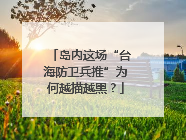 岛内这场“台海防卫兵推”为何越描越黑？