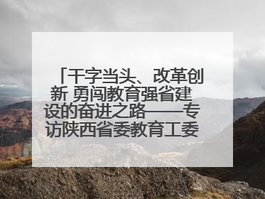 干字当头、改革创新 勇闯教育强省建设的奋进之路——专访陕西省委教育工委书记、省教育厅厅长王树声