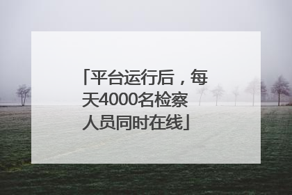 平台运行后，每天4000名检察人员同时在线