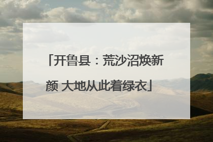 开鲁县：荒沙沼焕新颜 大地从此着绿衣