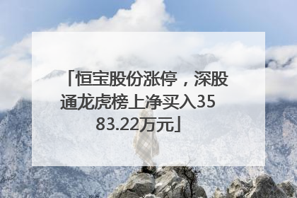 恒宝股份涨停，深股通龙虎榜上净买入3583.22万元