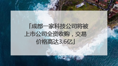 成都一家科技公司将被上市公司全资收购，交易价格高达3.6亿