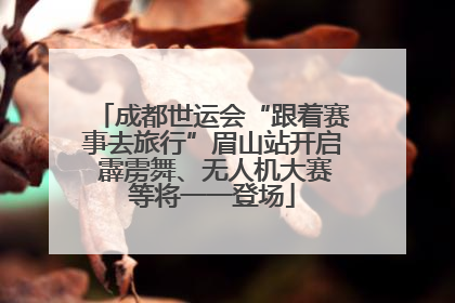 成都世运会“跟着赛事去旅行”眉山站开启 霹雳舞、无人机大赛等将一一登场