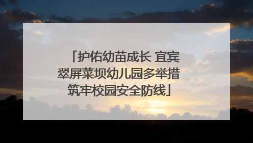 护佑幼苗成长 宜宾翠屏菜坝幼儿园多举措筑牢校园安全防线