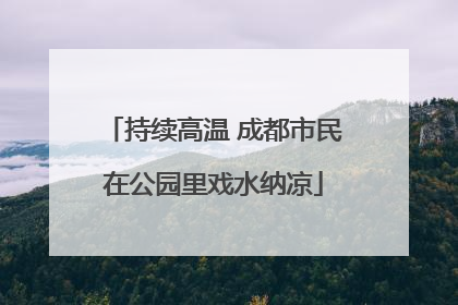 持续高温 成都市民在公园里戏水纳凉