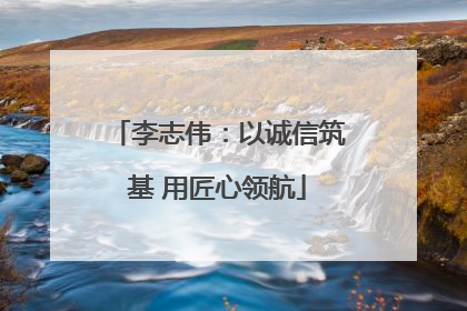 李志伟：以诚信筑基 用匠心领航