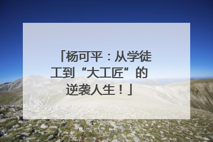 杨可平：从学徒工到“大工匠”的逆袭人生！