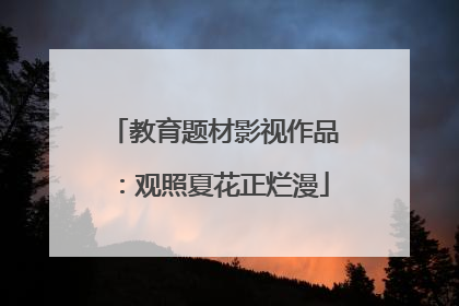 教育题材影视作品：观照夏花正烂漫