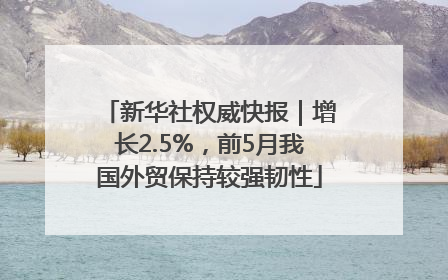新华社权威快报｜增长2.5%，前5月我国外贸保持较强韧性