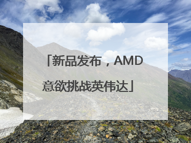 新品发布，AMD意欲挑战英伟达