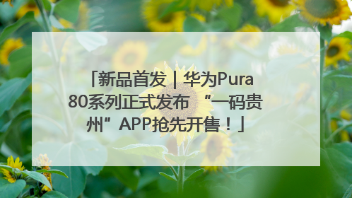 新品首发｜华为Pura 80系列正式发布 “一码贵州”APP抢先开售！