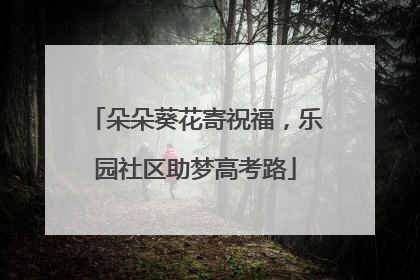 朵朵葵花寄祝福，乐园社区助梦高考路