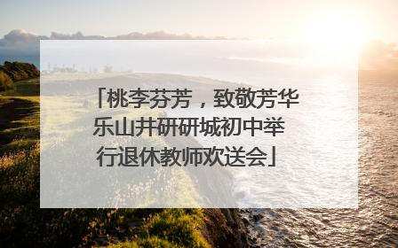 桃李芬芳，致敬芳华 乐山井研研城初中举行退休教师欢送会