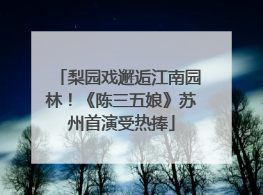 梨园戏邂逅江南园林！《陈三五娘》苏州首演受热捧
