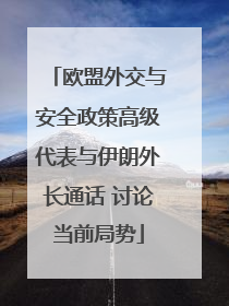 欧盟外交与安全政策高级代表与伊朗外长通话 讨论当前局势