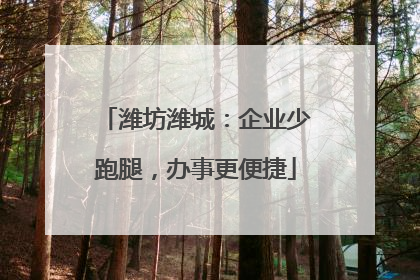 潍坊潍城：企业少跑腿，办事更便捷