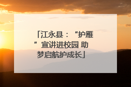 江永县：“护雁”宣讲进校园 助梦启航护成长