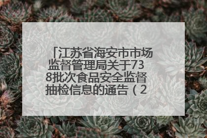 江苏省海安市市场监督管理局关于738批次食品安全监督抽检信息的通告（2025年第4期）
