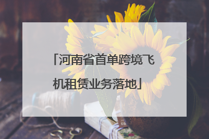 河南省首单跨境飞机租赁业务落地